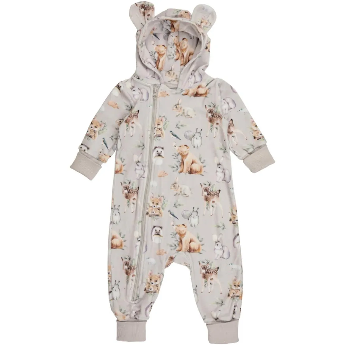 Ma-ia Family Metsäneläimet-veluurihaalari vauvalle beige