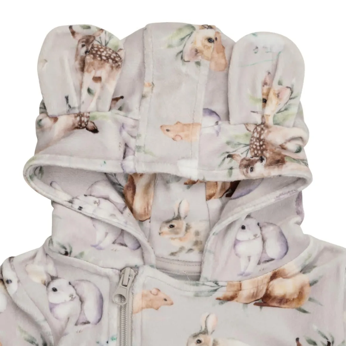 Ma-ia Family Metsäneläimet-veluurihaalari vauvalle beige