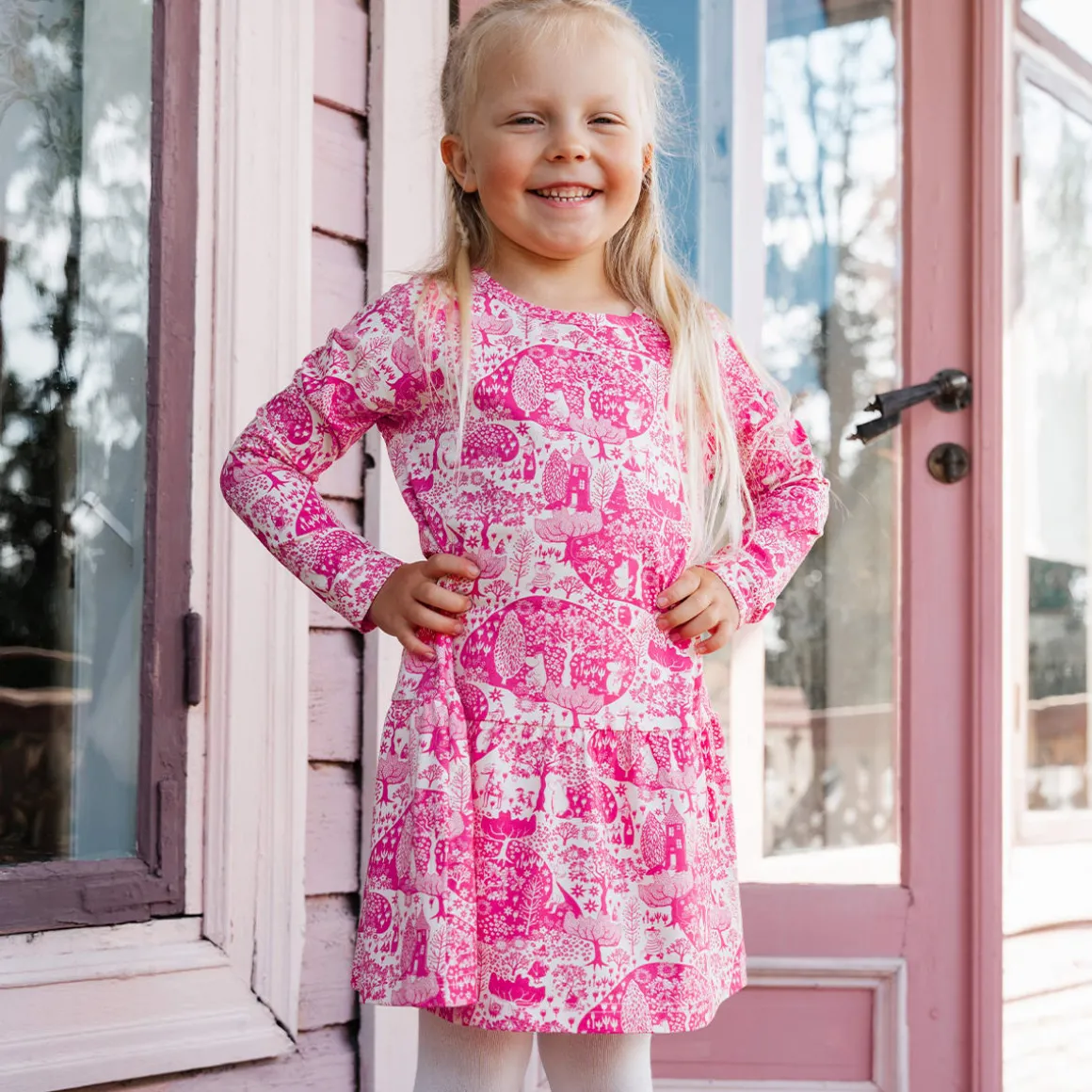 Muumi Puisto-mekko pinkki