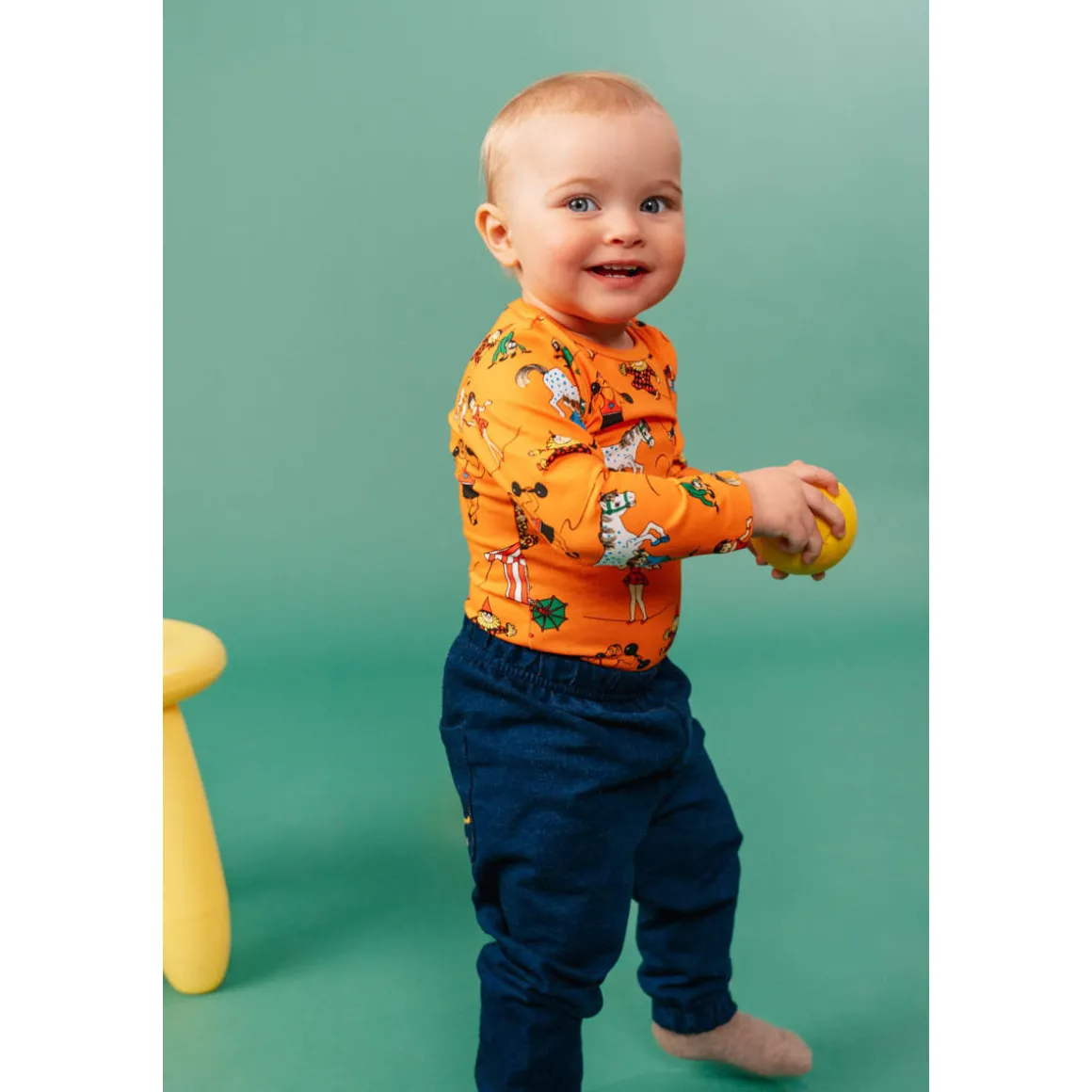 Peppi Pitkätossu Denim-collegehousut vauvalle sininen