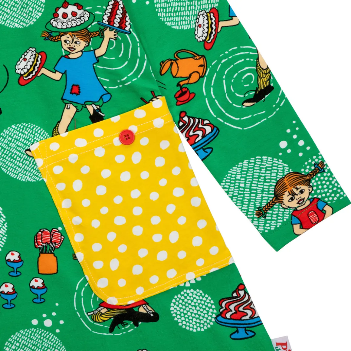 Peppi Pitkätossu Kekkeri-mekko vihreä