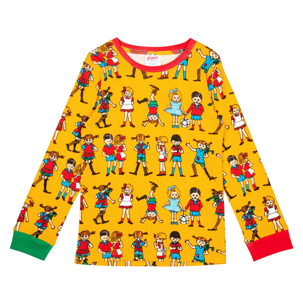 Peppi Pitkätossu Peppi ja ystävät -pyjama keltainen